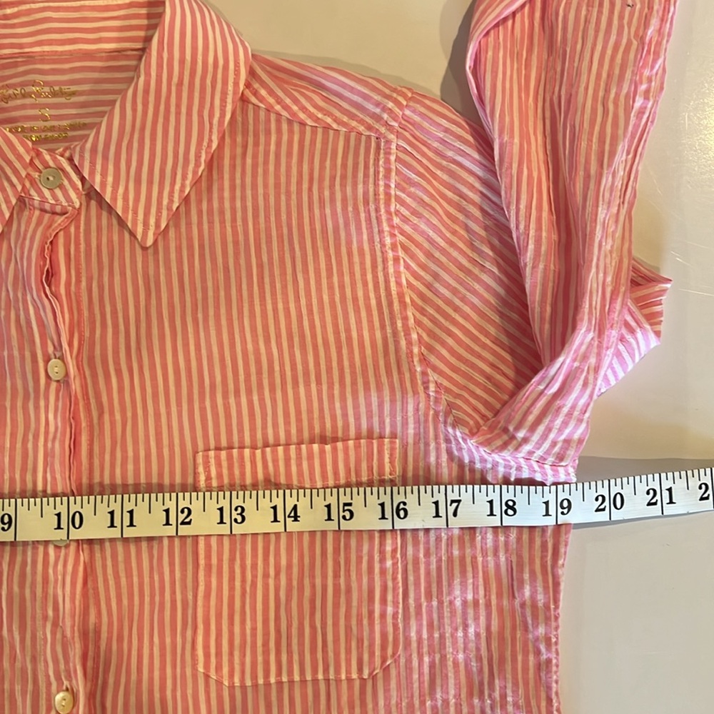NWOT Lilly Pulitzer Sea View Button Down Top Shirt Oxford Stripe Size: S - Picture 7 of 9